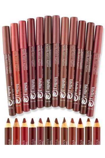 Ultra Soft Thick Lip Liner Set of 12 - Jumbo Pencil Lipstick