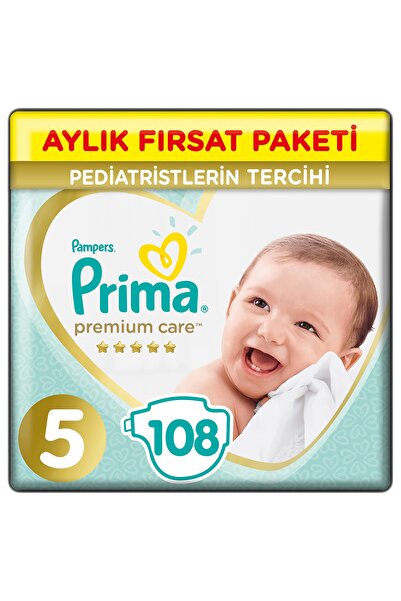 Prima Bebek Bezi Premium Care 5 Beden 108 Adet Junior Aylık Fırsat Paketi