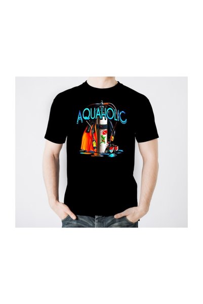 SCUBAPROMO Aquaholic crna muška majica