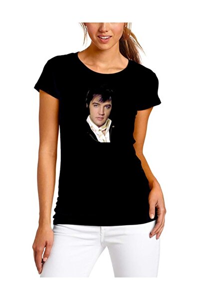 SCUBAPROMO Elvis Presley crna ženska majica