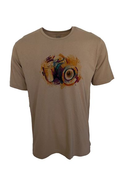 Raf Coll Μπλουζάκι Unisex Καφέ εμπριμέ Oversize Camel Color