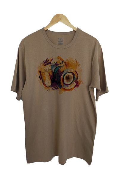Raf Coll Μπλουζάκι Unisex Καφέ εμπριμέ Oversize Camel Color