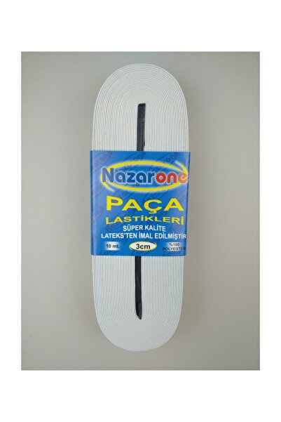 Nazarone Lastik Beyaz Bel Paça 3 cm 10 mt