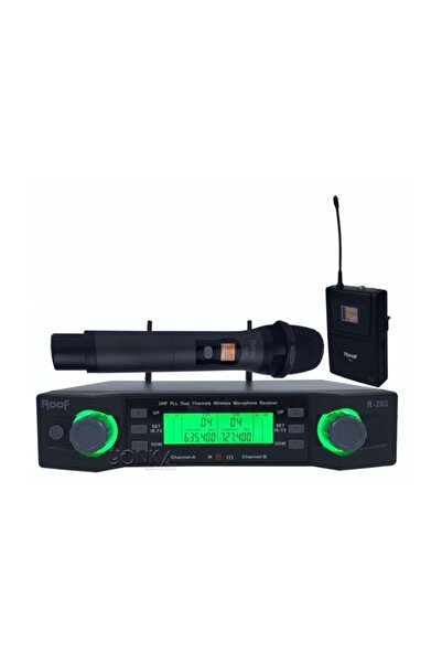 ROOF R-203ey Uhf Band Dijital El Ve Yaka Tipi Telsiz Kablosuz Mikrofon