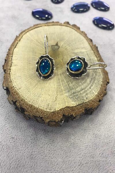 NSA SILVER Okyanus Sedefi Taşlı Gümüş Küpe 925