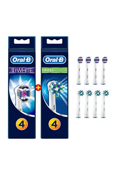 Oral-B Diş Fırçası Yedek Başlığı Fırsat Paketi 8 Adet (Pro White 4 Adet + Cro...