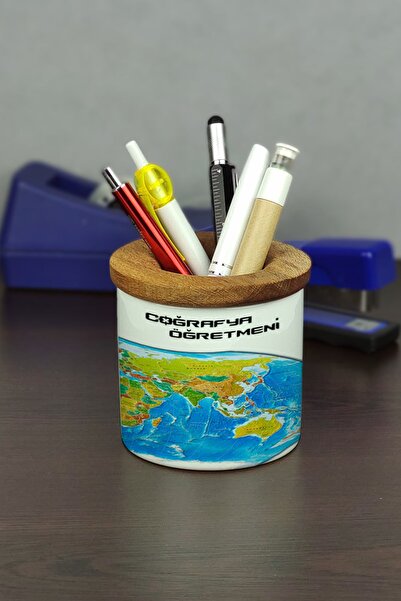 Hediyelen Geography Teacher Ceramic Pen Holder
