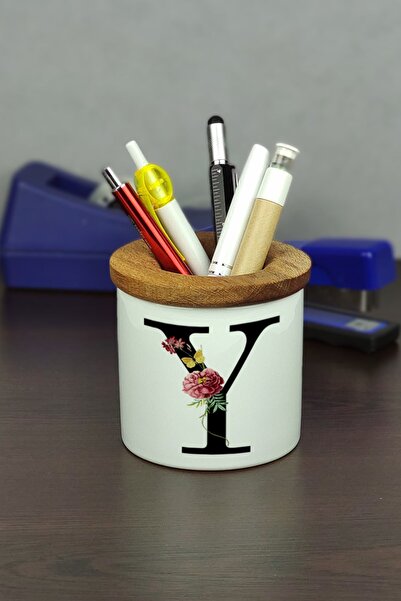 Hediyelen Suport pentru stilou din ceramică cu litera Y