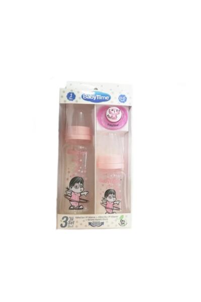 Babytime Baby Time 3-Piece PP Feeding Bottle Set 0-6 Months Pink