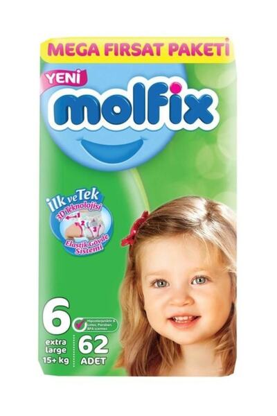 Molfix 6 Numara Extra Large 62'li Bebek Bezi