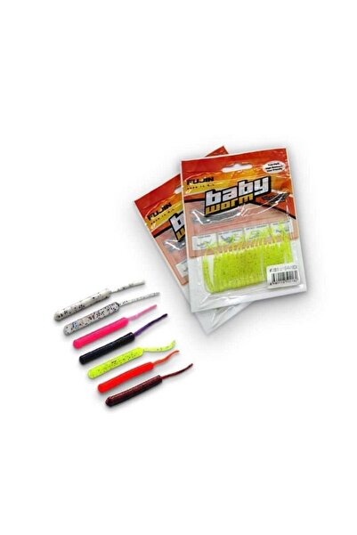 Fujin Baby Worm 5.2 Cm Floating Lrf Silikonu Purple Glow
