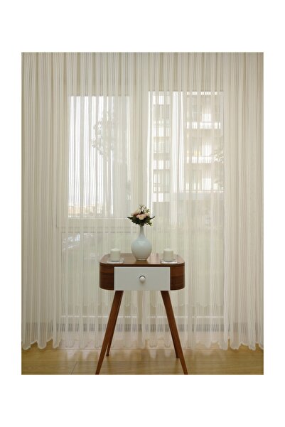 Esse Home Düz Boyuna Çizgili Tül Perde Yüksek Kalite,  Normal Pile, 1/2.5 300...