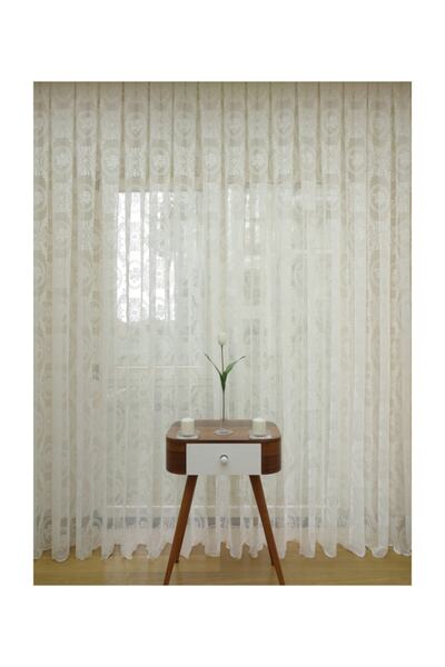 Esse Home Perdea din tul tricotat cu model floral, 600x260, pliuri rare, 1/2