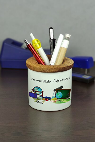 Hediyelen Suport pentru stilou din ceramică pentru profesor de studii sociale