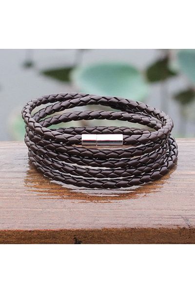abbsee Leather Magnetic 93cm Bracelet Italian