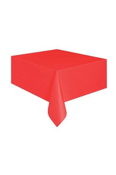 Parti Furyası مفرش طاولة بلاستيكي أحمر عادي للاستعمال مرة واحدة
