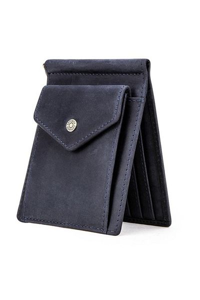 Contact’S Πορτοφόλι θήκης για κάρτες Navy Blue Minimalist Leather - Albi με προστασία RFID