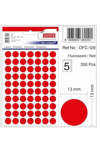 Tanex Ofc-129 Flo Red Αυτοκόλλητο Γραφείου