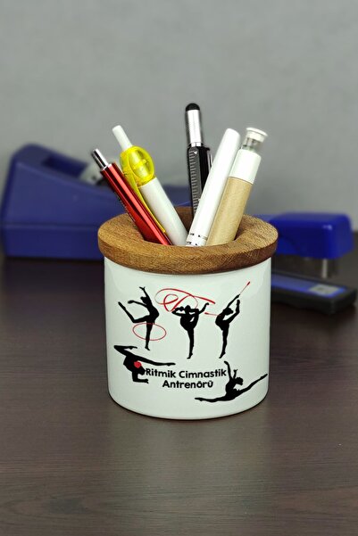 Hediyelen حامل قلم سيراميك لمدرب الجمباز الإيقاعي