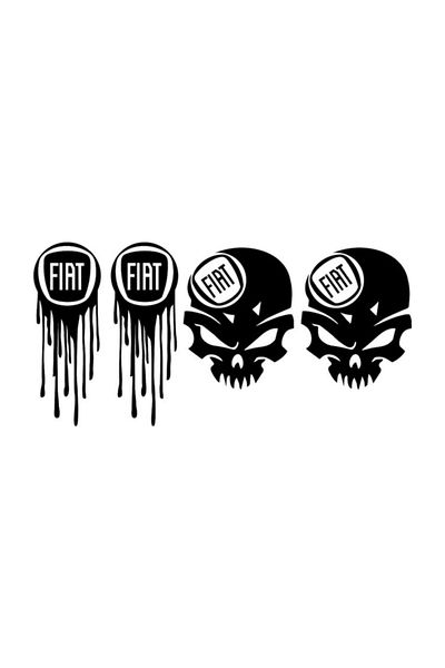 TSC Fiat Skull 2 bucăți Blood Logo 2 bucăți autocolant lipire