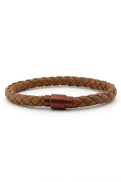 Solfera Men's Tan Light Brown Copper Clip Bracelet Bt251