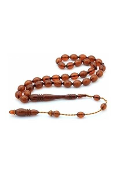 RD EKOAVM مسبحة صلاة من الأكريليك على شكل عنبر، قطع الشعير المدخن