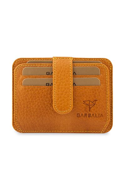Garbalia Shelby Genuine Leather - Mustard Yellow Card Holder Wallet
