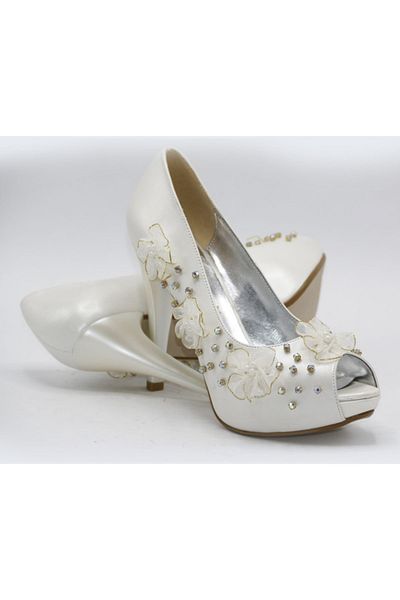 Myzenn Pantofi rochii de seara pentru dama cu toc crem