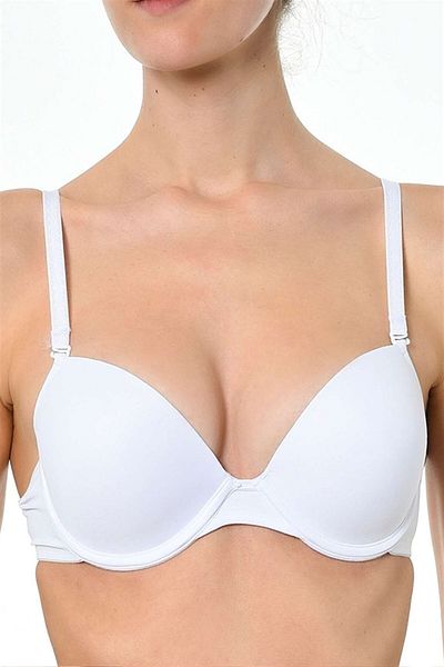 Orkide Sutien de bază cu cupă căptușită albă pentru femei 4000