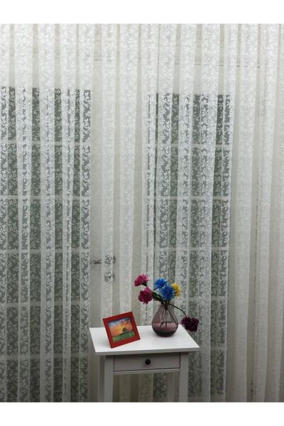 Esse Home Özel Örme Dokulu Dantel Tül Perde & Kruvaze Perde 250x260 Seyrek Pile 1/2
