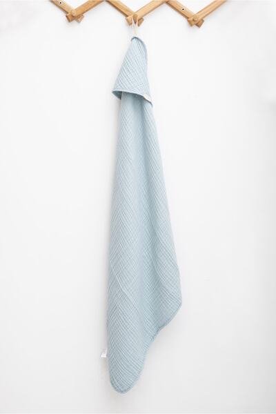 Caline Baby Blue 4 Layer Muslin Swaddle - 75x75cm