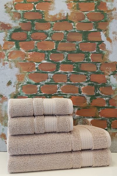 Özdilek Beige Trendy 4 Piece Bath Towel Set