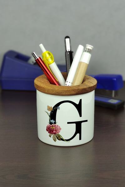 Hediyelen Suport pentru stilou din ceramică cu litera G