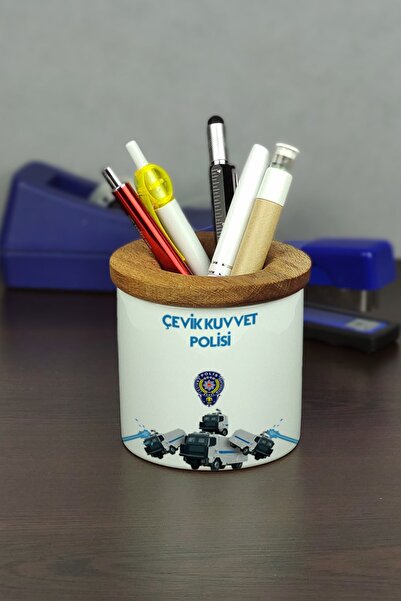 Hediyelen Agile Force Police Ceramic Pen Holder