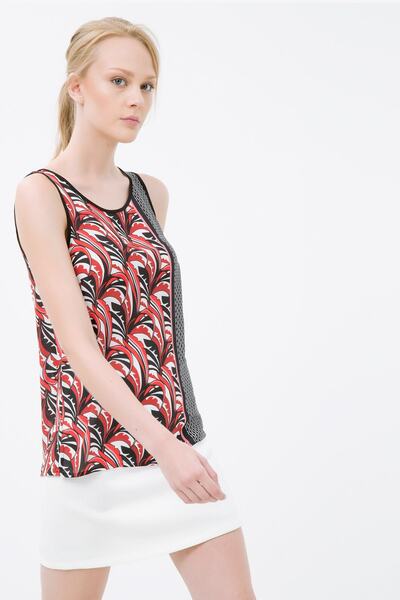 Koton Women's Red Patterned Undershirt 6KAK32198CW