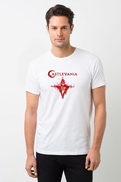 QIVI Muška bela majica Castlevania Dracula poziva