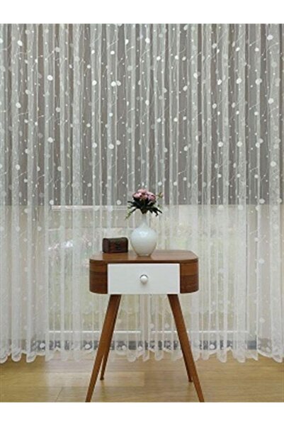 Esse Home Spor Puantiyeli Desen Fransız Dantel Tül Perde, 200x260, Sık Pile, 1/3