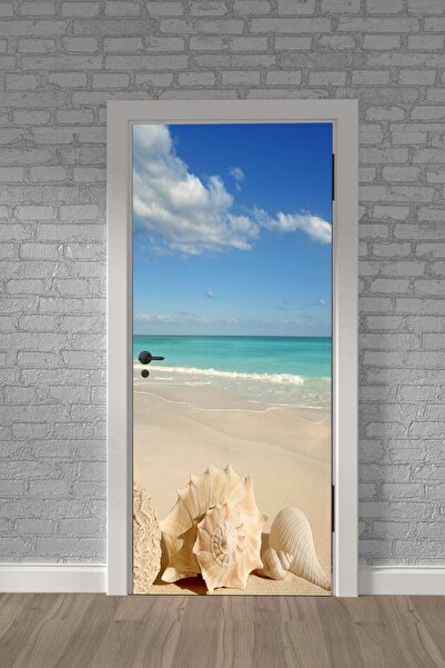 Naz Konsept Deniz Kabuğu Manzaralı Kapı Kaplama Folyoları