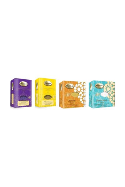 Mecitefendi Special Scented 4-Piece Soap Basket (Jasmine Vanilla, Honey Extract, Drop Gum, Wild Forest Fruits)