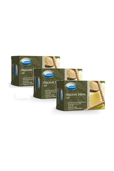 Mecitefendi 3 Pieces Organic Clay Soap 125 Gr