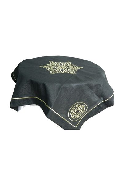 gonk Linen Embroidered on Linen, Square Cover for Dining Table/Fisco Table/Square Coffee Table