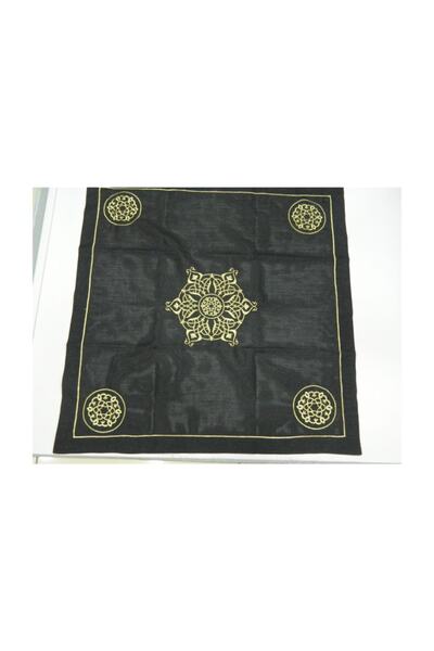 gonk Linen Keten Üzerine Nakışlı, Yemek Masası/fiskos Masası/kare Orta Sehpa Için Kare Örtü