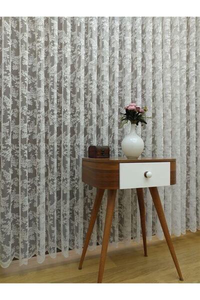 Esse Home Çiçek Desenli Fransız Dantel Tül Perde, 100x260, Sık Pile, 1/3