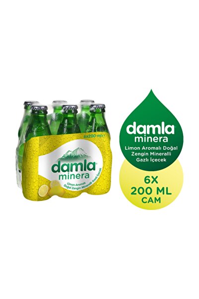 Damla Damla Minera Limon Aromalı 6X200 Ml