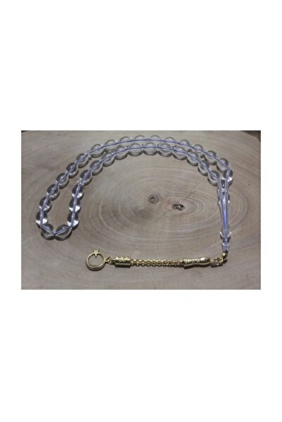 RD EKOAVM Altın Kaplama Tek Püskül Bozkurt Uçlu Arpa Kesim 8 Mm Akrilik Tesbih