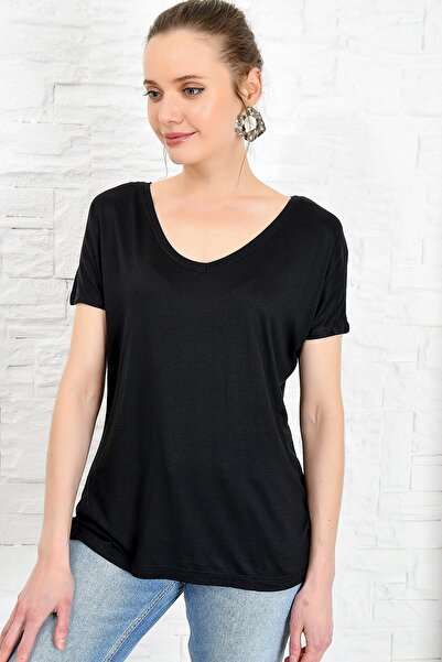 Trend Alaçatı Stili T-Shirt - Mehrfarbig - Figurbetont