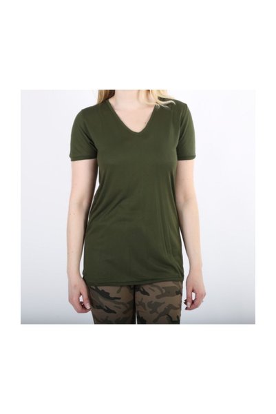 Modaonna V Yaka Haki T-shirt