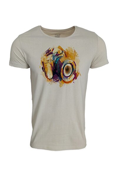 Raf Coll Tricou imprimat culoare piatra