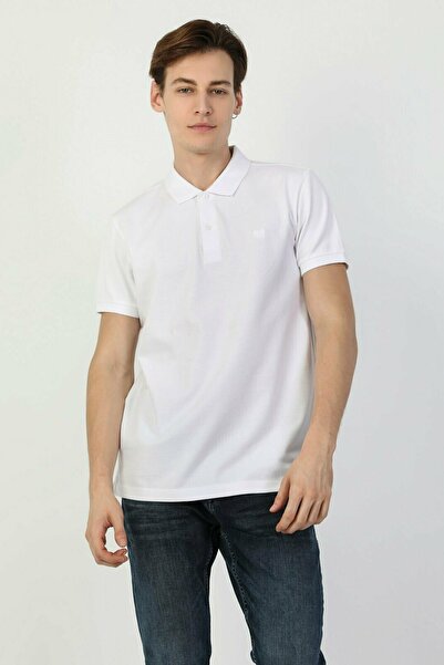 Colin's Men's White Polo - Regular Fit, Short Sleeve, Polo Collar