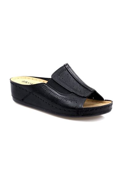 ARYAN Orthopedic Women's Black Slippers